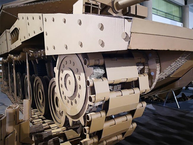 Cardboard Modelling Experts Build Life-Size Replica Of Israeli Battle Tank