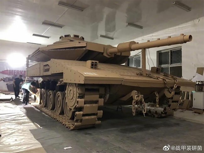 Cardboard Modelling Experts Build Life-Size Replica Of Israeli Battle Tank