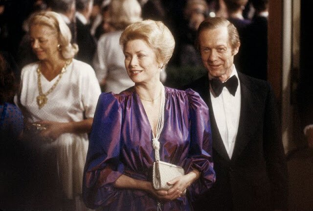 February 28, 1980. Grace Kelly attends the AFI Life Achievement Award and Tribute to Jimmy Stewart at the Beverly Hilton Hotel in Beverly Hills, California.