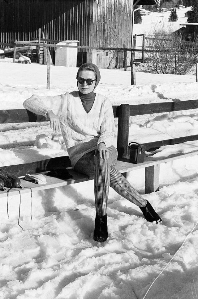 February 8, 1962. Grace of Monaco on Holiday in St. Moritz, Switzerland.