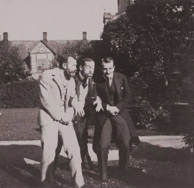 Emperor Nicholas II, prince Nicholas of Greece and their friend