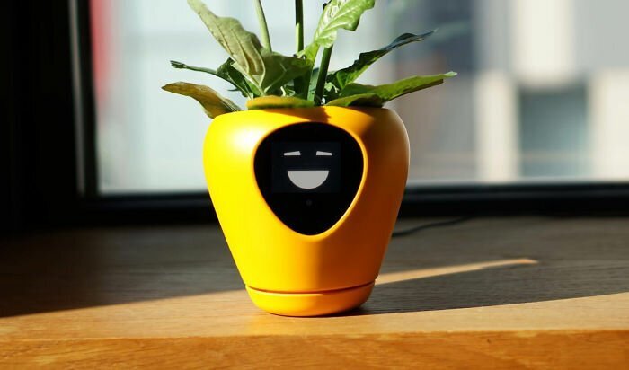 There’s A Smart Planter That Uses Facial Expressions Allowing Your Plant To Express Its Needs