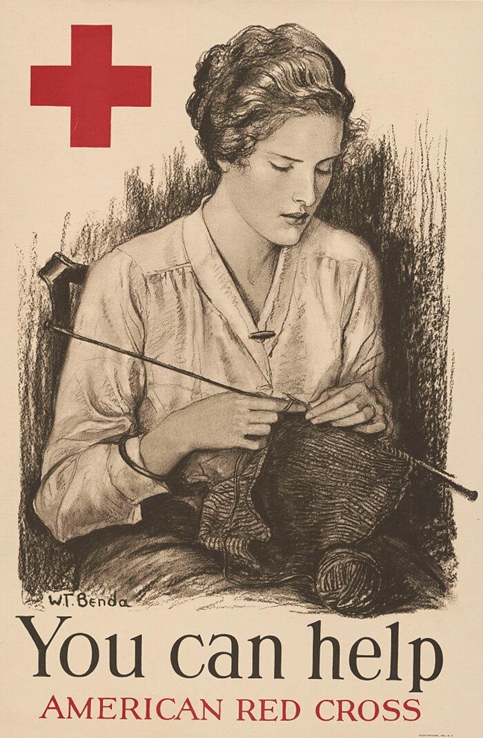 “During wartime, those who stayed at home were always encouraged to knit for the troops”