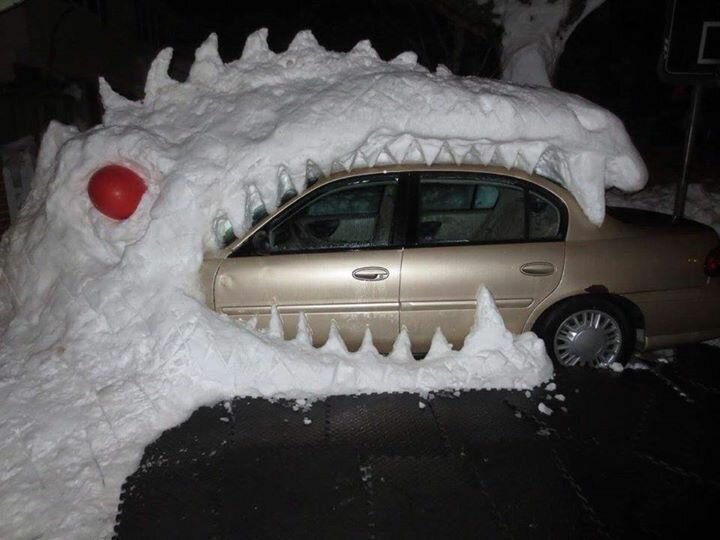 A Snow Dragon Someone Made To Kill Boredom