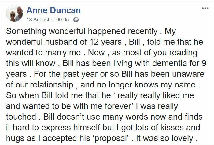 Husband With Dementia Proposes To His Wife Of 12 Years, So She Marries Him Again