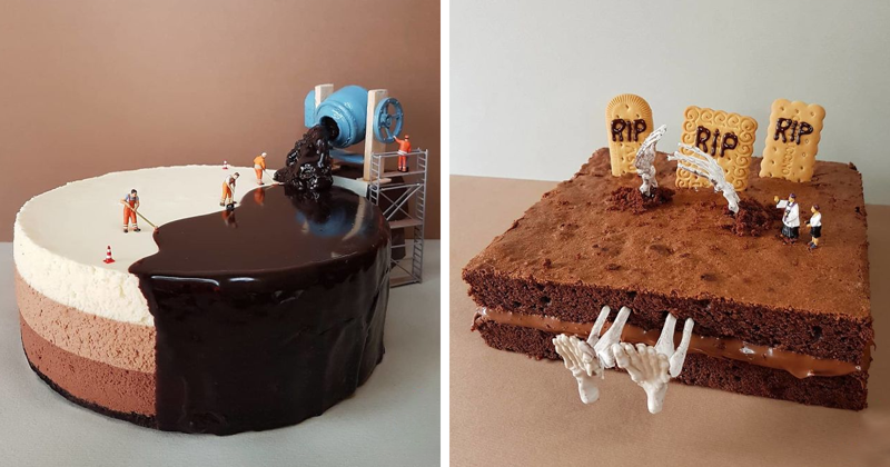 This Pastry Chef Transforms Plain Desserts Into Miniature Worlds And It’s Too Sad To Eat