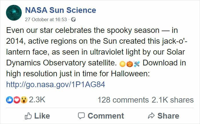 NASA Shares A Picture Of The Sun That Looks Like It Celebrates Halloween Already