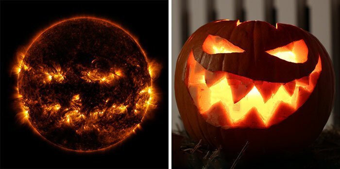 Nasa’s recent post of the Sun is oddly reminiscent of an evil jack o’lantern