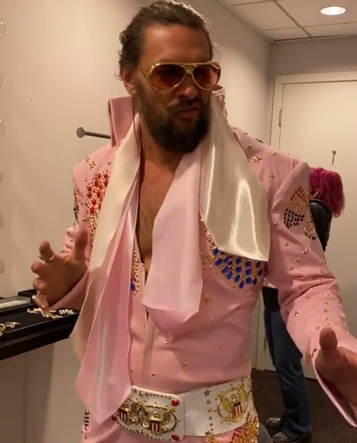Momoa’s fantastic costume was made by Ellen’s team in three days