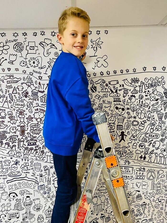 Joe (aka The Doodle Boy) finished his latest art project!