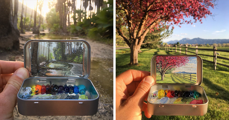 Artist Creates 30 Mini Plein Air Paintings In Altoids Tins