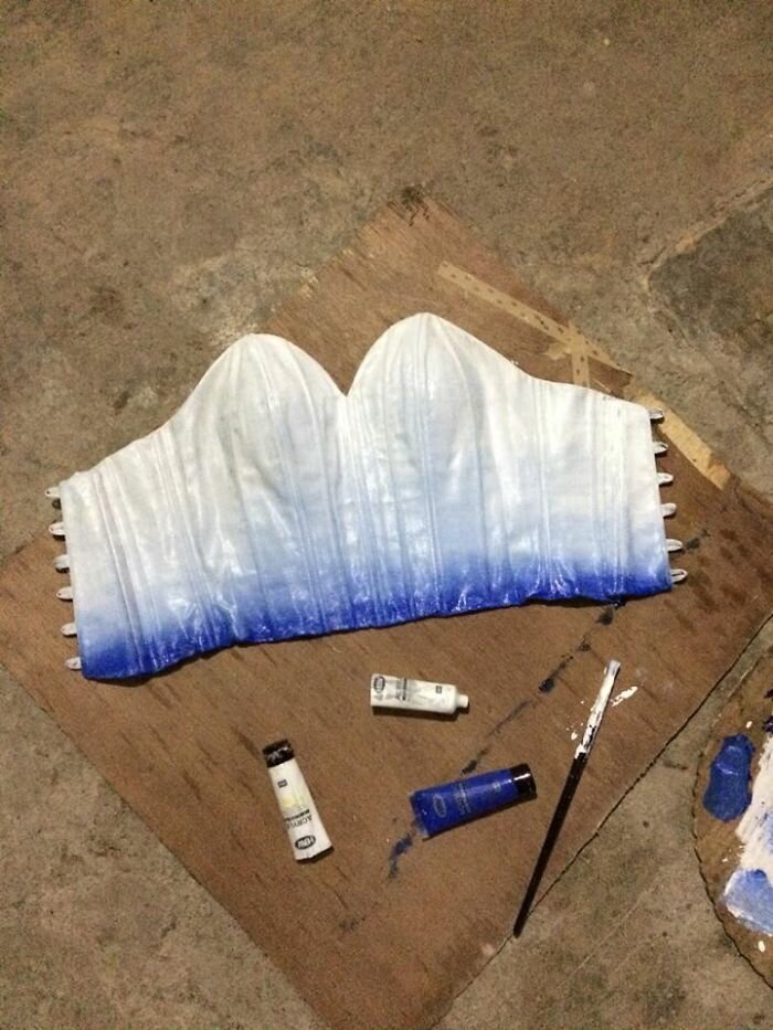 He even hand-painted the bodice