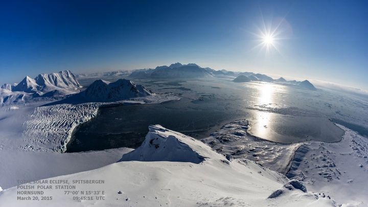 Полное солнечное затмение на Шпицбергене 