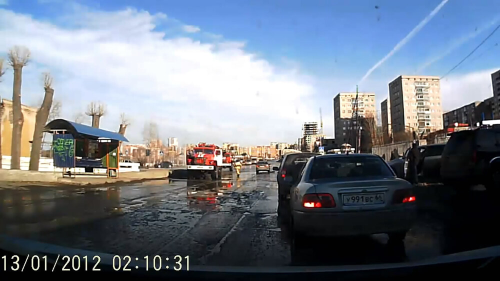 Столкновение с пожарной машиной в Первоуральске 