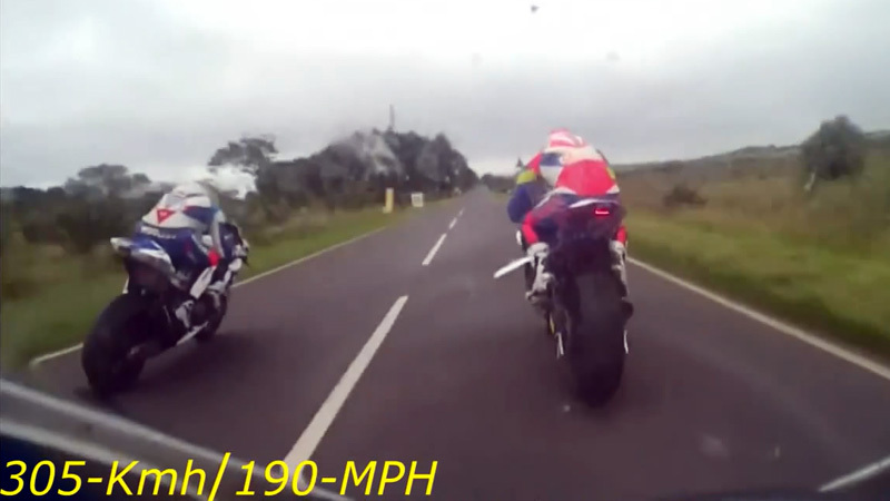 Безумные гонки на мотоциклах в Ирландии 