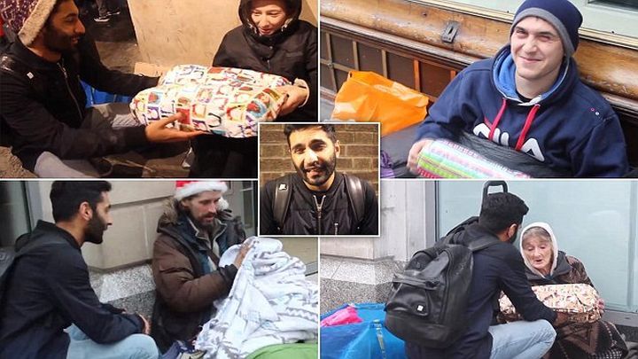 Британец поздравил бездомных с Рождеством 
