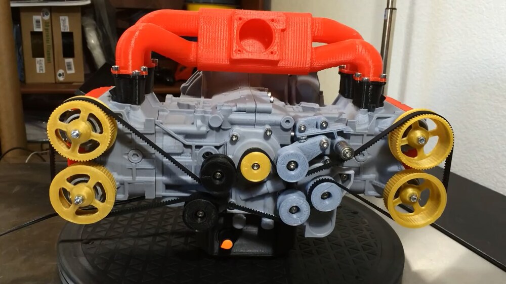 Копия двигателя Subaru на 3D-принтере 
