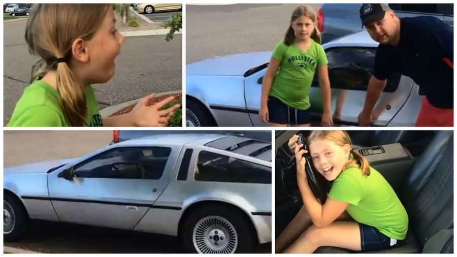 Папа купил DeLorean - бесценная реакция девочки 