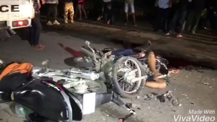 Последствия смертельного столкновения двух мотоциклистов 