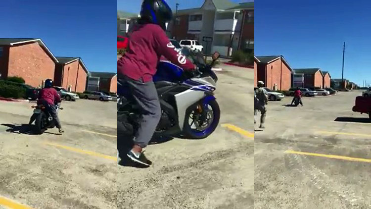 Неудачная попытка научиться водить мотоцикл 
