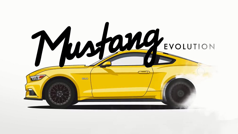Эволюция Ford Mustang в одном видеоролике 