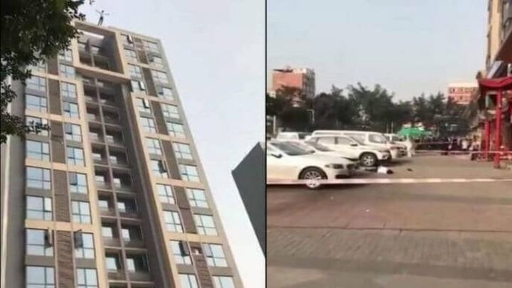 Китаец спрыгнул с крыши 16-этажного дома 