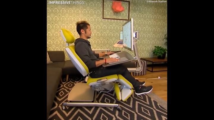 Необычное кресло для работы за компьютером 