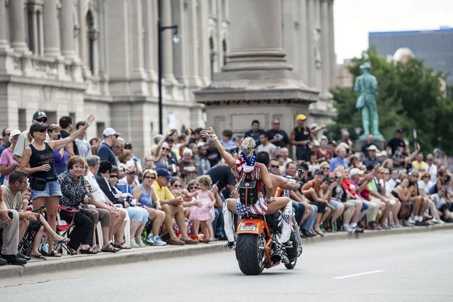 Мотопарад в честь 110-й годовщины Harley-Davidson