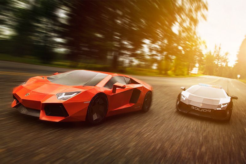 Lamborghini Aventador из бумаги