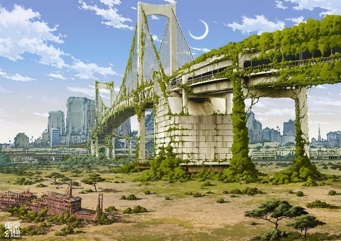 Мир постапокалиптического будущего в рисунках Tokyo Genso