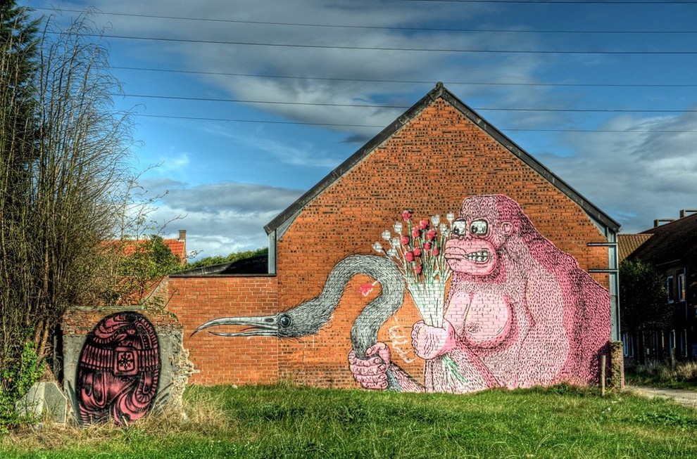 Стрит-арт в заброшенной бельгийской деревне 