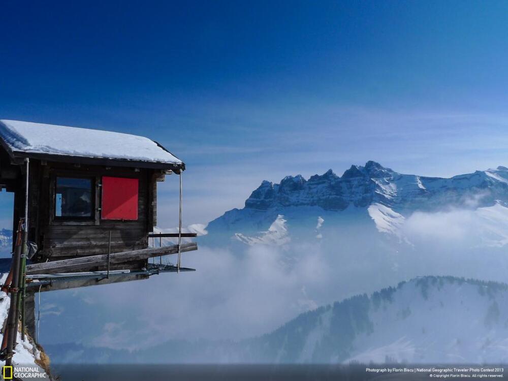 Вид на горы Les Dents du Midi из Champoussin, Швейцария