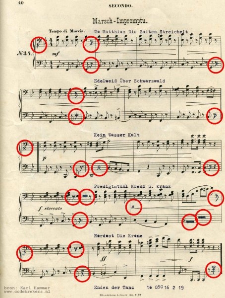 Зашифрованный код в музыкальных нотах 