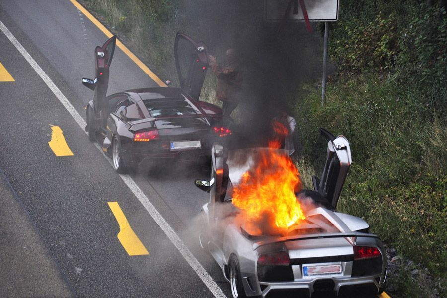 В Германии сгорел Lamborghini Murcielago