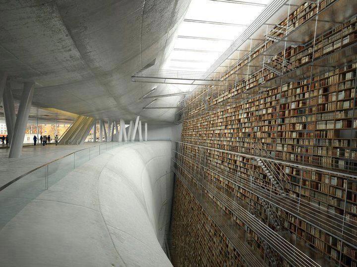 "Стена знаний" в Библиотеке Stockholm Public
