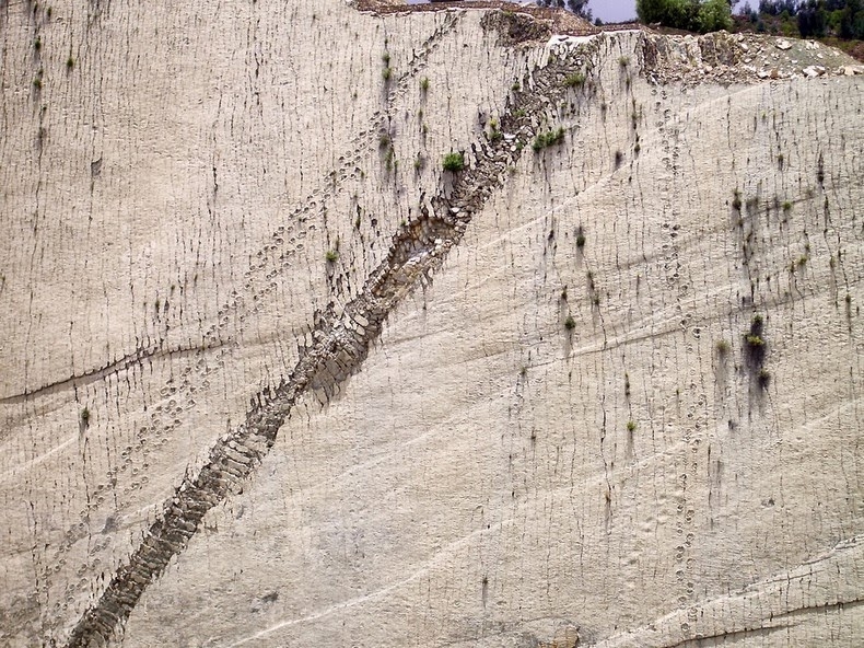 Огромная  стена с более чем 5000 следов динозавров