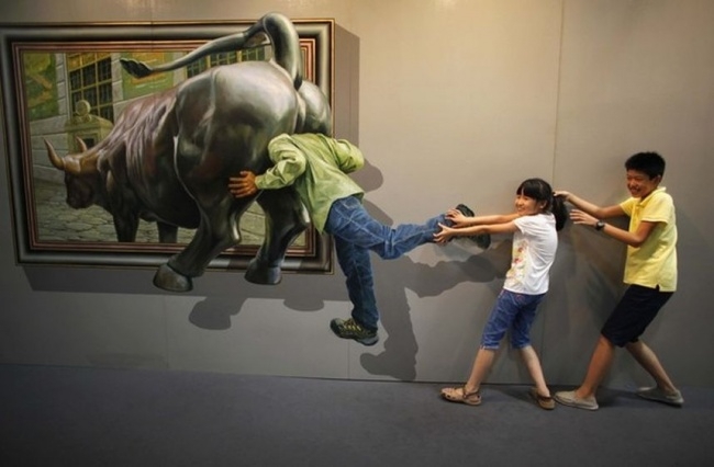 Необычная интерактивная выставка 3D-живописи в Китае