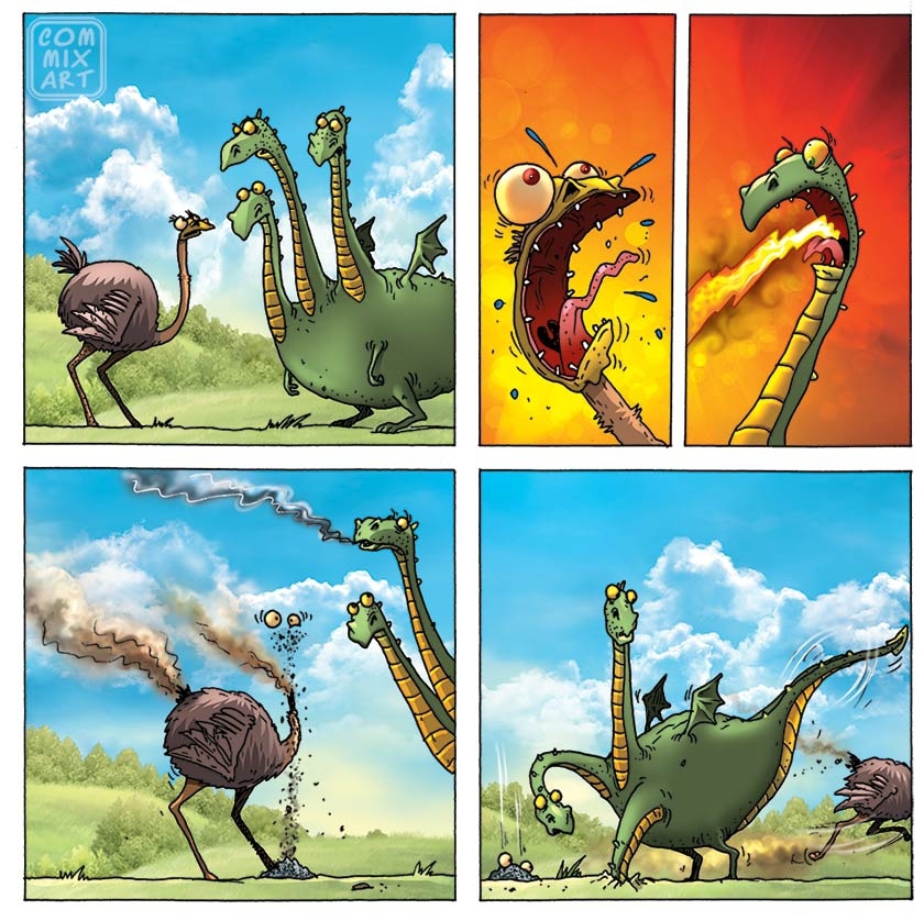 Комиксы про страуса