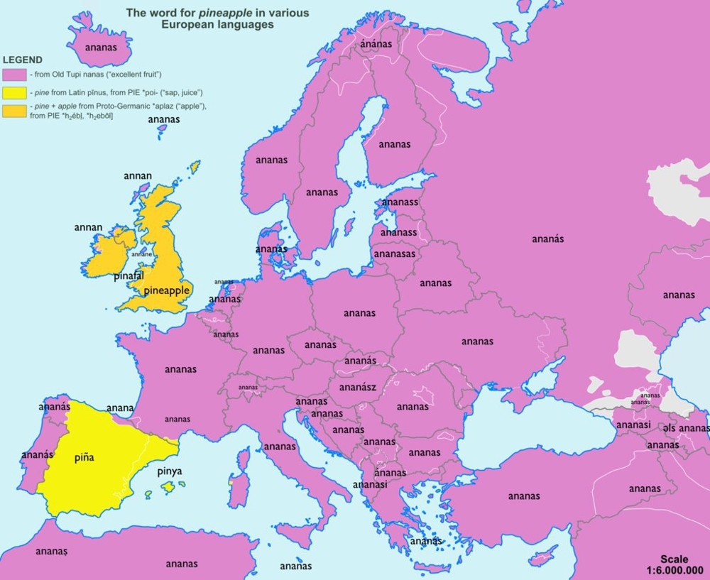 Интересная этимологическая карта Европы