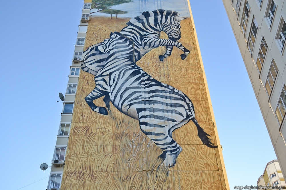 Стрит-арт на 23-этажных домах в Химках