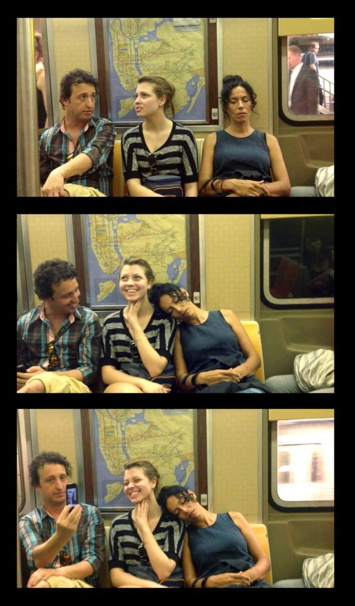 Эксперимент художницы в вагоне метро