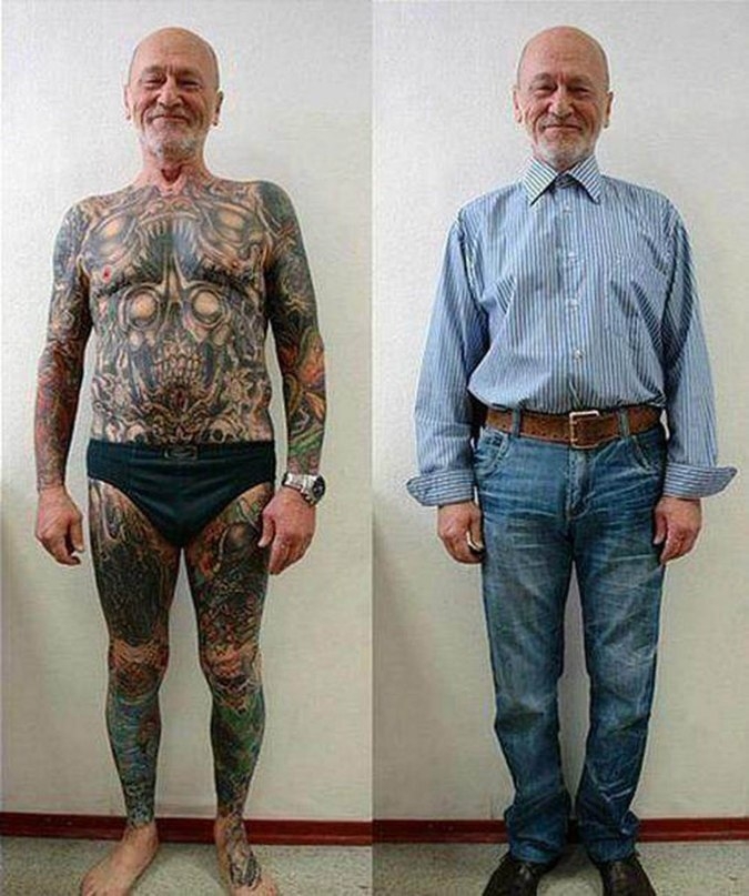 Пожилые люди с татуировками или FOREVER 18