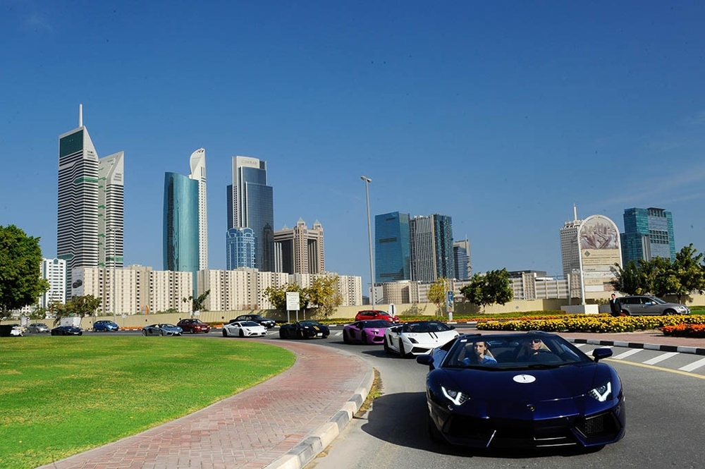 Встреча владельцев Lamborghini в Дубае