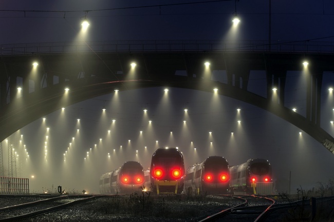  Поезда на датском вокзале. Фотограф Майкл Надсен