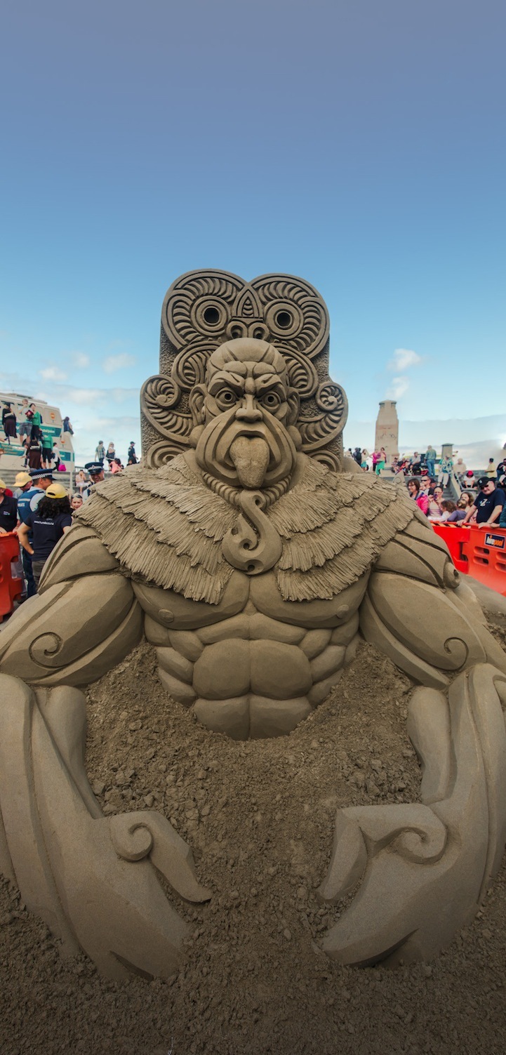 Одна из песчаных скульптур на конкурсе в Новой Зеландии