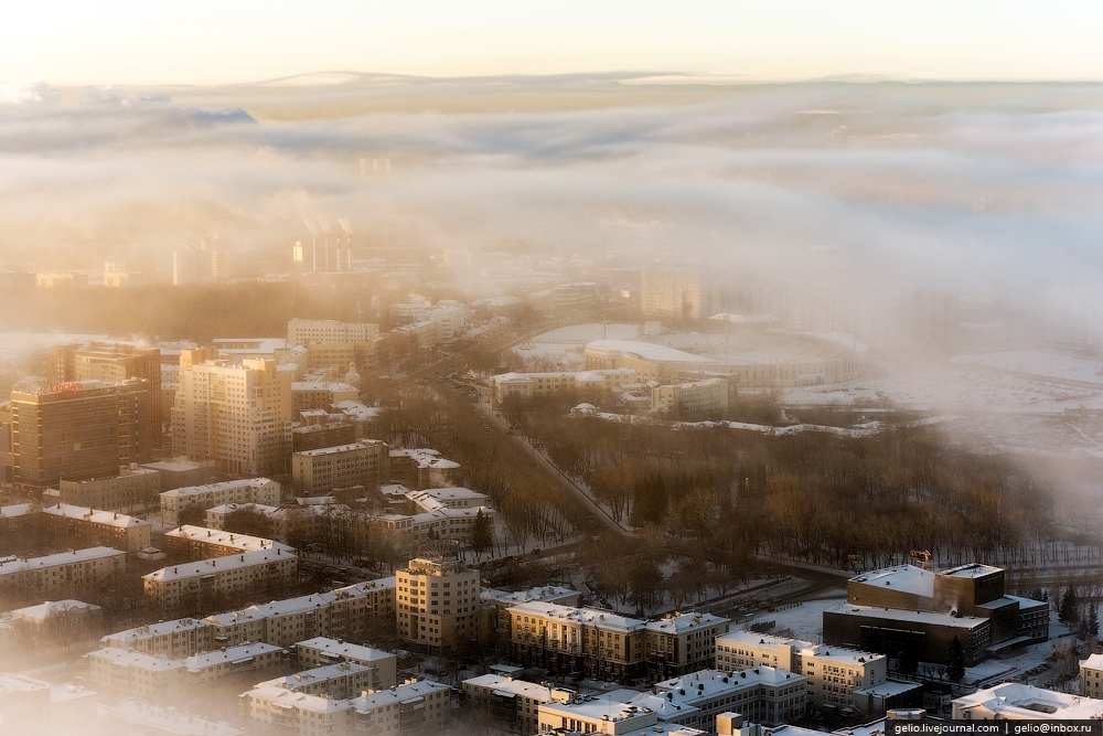 Зимний Екатеринбург с высоты