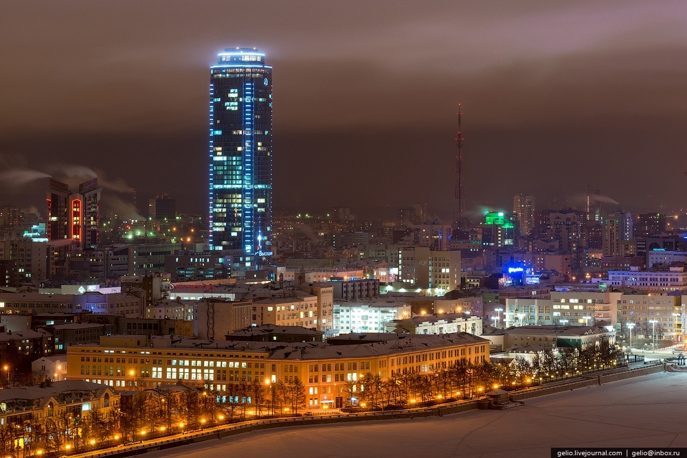 Зимний Екатеринбург с высоты