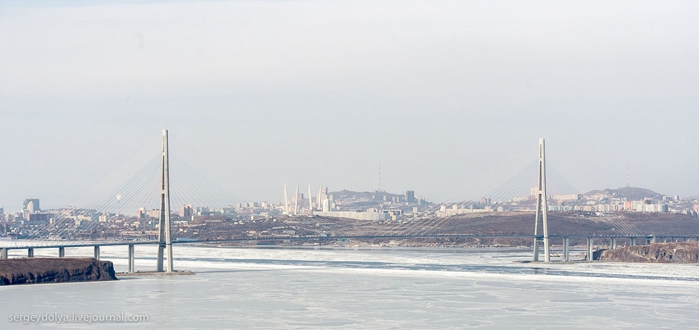 Владивосток и Русский остров с высоты птичьего полёта