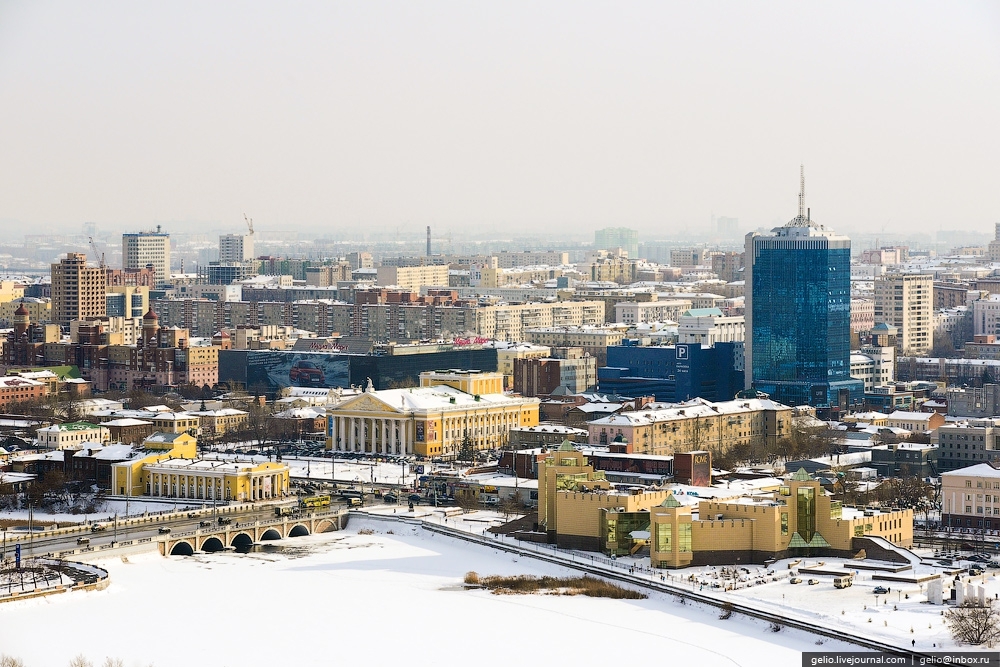 Зимний Челябинск с высоты птичьего полета