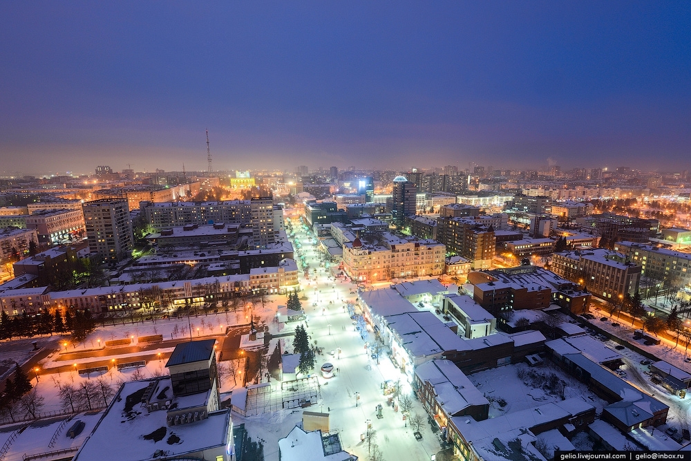 Зимний Челябинск с высоты птичьего полета